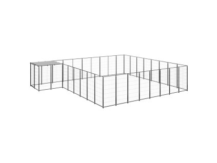 Psí kotec černý 20,57 m² ocel 3082228