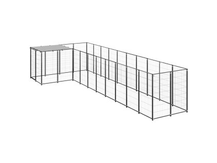 Psí kotec černý 7,26 m² ocel 3082237