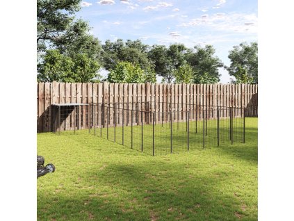Psí kotec černý 19,36 m² ocel 3082239