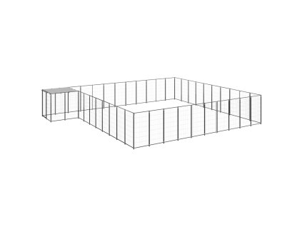 Psí kotec černý 31,46 m² ocel 3082241