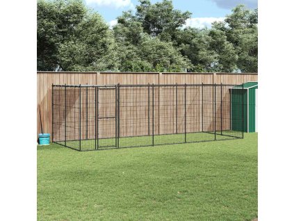 Venkovní psí kotec se střechou ocel 12,1 m² 3082294