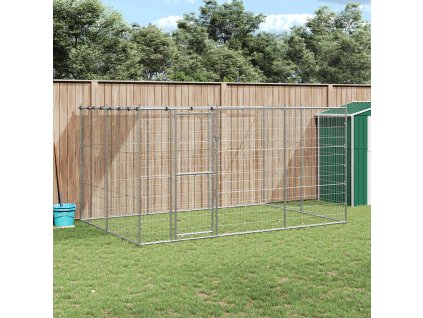 Venkovní psí kotec se střechou pozinkovaná ocel 7,26 m² 3082303