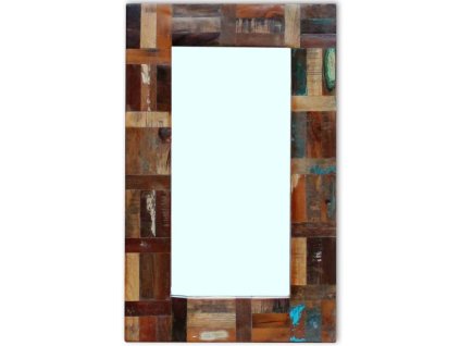 Zrcadlo masivní recyklované dřevo 80 x 50 cm 243329