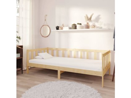 Válenda s matrací 90 x 200 cm masivní borové dřevo 3083624