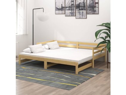 Výsuvná válenda 2× (90 x 200 cm) masivní borové dřevo 3083654