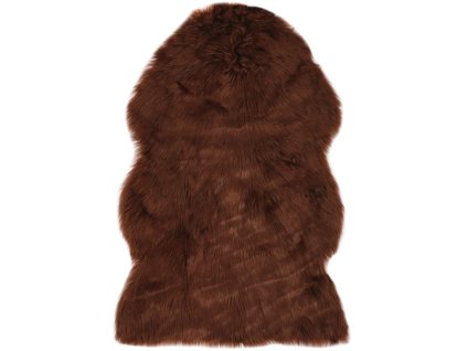 Koberec 60 x 90 cm umělá ovčí kůže hnědý 284713