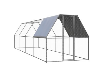 Venkovní klec pro kuřata 2 x 8 x 2 m pozinkovaná ocel 3089321