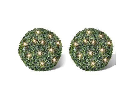 Zimostrázová koule s umělými lístky 27 cm s LED řetězem 2ks 270057