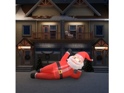 Vánoční nafukovací Santa Claus LED IP44 červený 360 cm XXL 289300