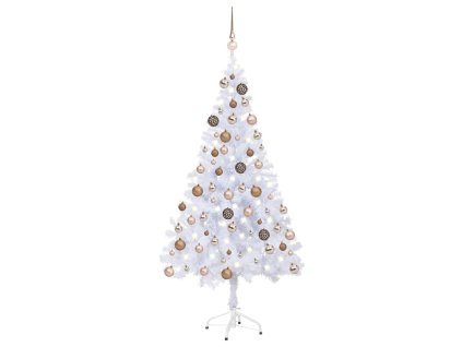 Umělý vánoční stromek s LED a sadou koulí 150 cm 380 větviček 3077579