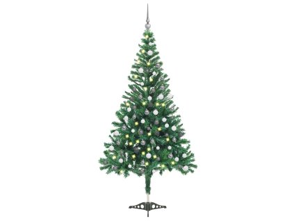 Umělý vánoční stromek s LED a sadou koulí 120 cm 230 větviček 3077659