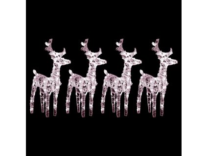 Vánoční sobi 4 ks 160 teple bílých LED diod akryl 3154252