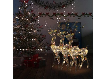 Vánoční dekorace akryloví sobi 3 ks 120 cm vícebarevní 3154352