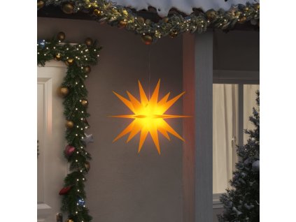 Svítící vánoční hvězdy s LED 3 ks skládací žluté 57 cm 3190443