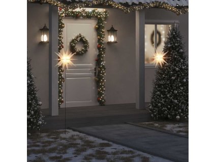 Svítící vánoční hvězdy s hroty 3 ks LED skládací bílé 57 cm 3190445