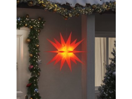 Svítící vánoční hvězdy s LED 3 ks skládací červené 100 cm 3190447