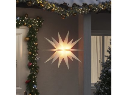 Svítící vánoční hvězdy s LED 3 ks skládací bílé 100 cm 3190448
