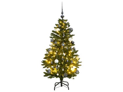 Umělý sklápěcí vánoční stromek se 150 LED a koulemi 150 cm 3210102