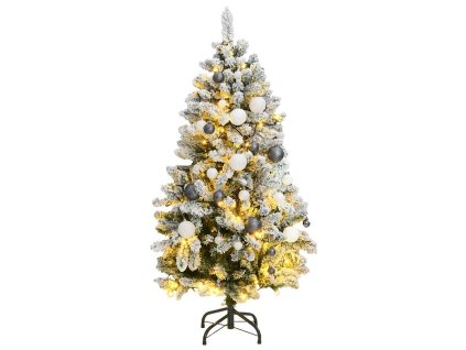 Umělý sklápěcí vánoční stromek se 150 LED a koulemi 150 cm 3210106