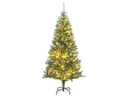 Umělý vánoční stromek s 300 LED a sadou koulí zasněžený 240 cm 3210145