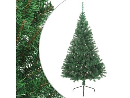 Umělý poloviční vánoční stromek se stojanem zelený 240 cm PVC 328416