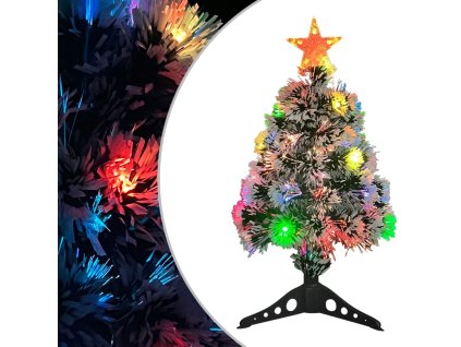 Vánoční stromek LED osvětlení bílý a modrý 64 cm optické vlákno 328454