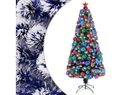 Vánoční stromek LED osvětlení bílý modrý 150 cm optické vlákno 328456