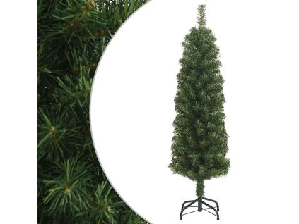 Úzký umělý vánoční stromek se stojanem zelený 120 cm PVC 328480