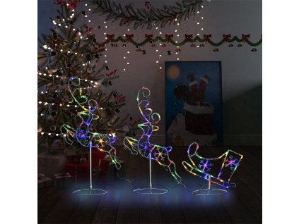 Akryloví vánoční létající sobi a sáně 260 x 21 x 87 cm barevní 328512