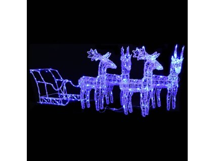 Vánoční sobi se sáněmi 280 x 28 x 55 cm akryl 328530