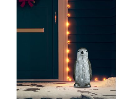 Vánoční akrylový tučňák s LED vnitřní i venkovní 30 cm 328787