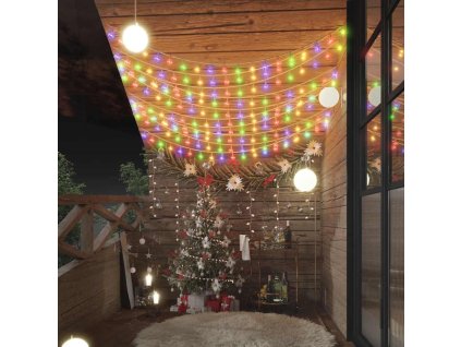 Světelný řetěz kulaté žárovky 20 m 200 LED barevný 8 funkcí 328813