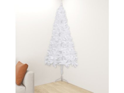 Rohový umělý vánoční stromek bílý 240 cm PVC 329171
