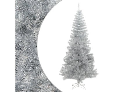 Umělý vánoční stromek se stojanem stříbrný 240 cm PET 329188