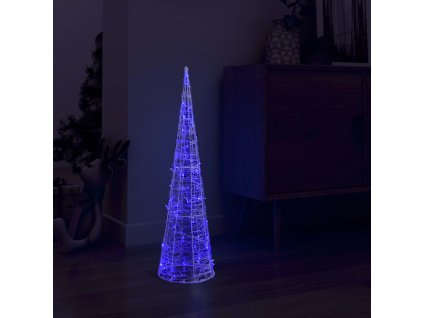 Akrylový dekorativní světelný LED kužel modrý 90 cm 329803