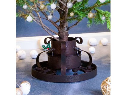 Stojan na vánoční stromek měděný s patinou 29 x 29 x 15,5 cm 331321