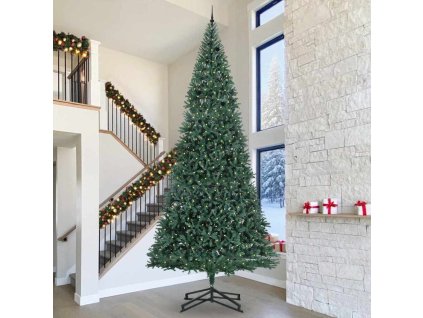 Umělý přednažený vánoční stromek se soupravou koulí Zelená 3394843