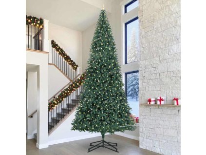 Umělý přednažený vánoční stromek se soupravou koulí Zelená 3394846
