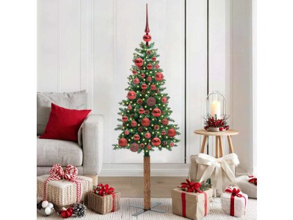 Úzký vánoční stromeček s 150 LED diodami Zelená 150 cm 3394851