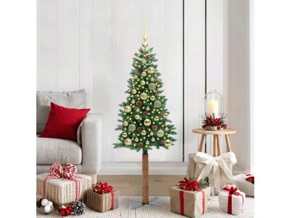 Úzký vánoční stromeček s 150 LED diodami Zelená 150 cm 3394855