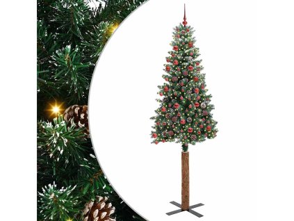 Úzký vánoční stromeček s 300 LED diodami Zelená 210 cm 3394912