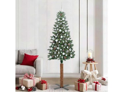 Úzký vánoční stromeček s 300 LED diodami Zelená 210 cm 3394917