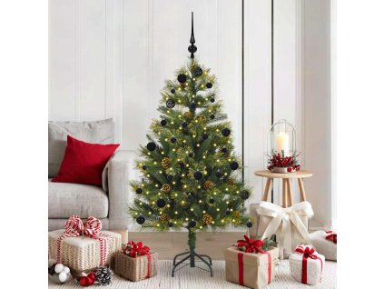 Umělý sklopný vánoční stromeček s kužely Zelená 150 cm 3395081