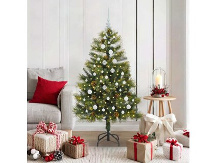 Umělý sklopný vánoční stromeček s kužely Zelená 150 cm 3395083