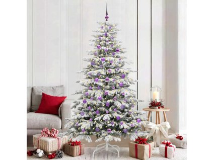 Umělý Skládací Vánoční Strom Bílá 210 cm PE a PVC 3395655