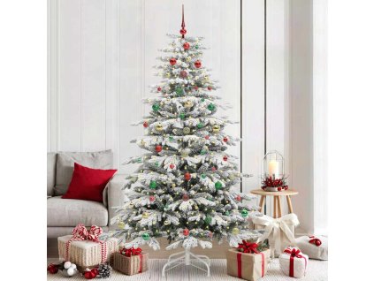 Umělý Skládací Vánoční Strom Bílá 210 cm PE a PVC 3395657