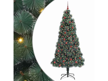 Umělý přednažený vánoční stromek se soupravou koulí 210 cm PET 3396178