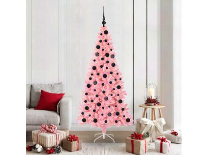 Vánoční stromeček s 300 LED diodami Růžová 180 cm PVC 3396430