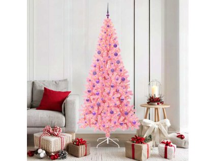 Vánoční stromeček s 300 LED diodami Růžová 180 cm PVC 3396435