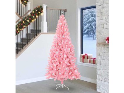 Vánoční stromeček s 300 LED diodami Růžová 240 cm PVC 3396450